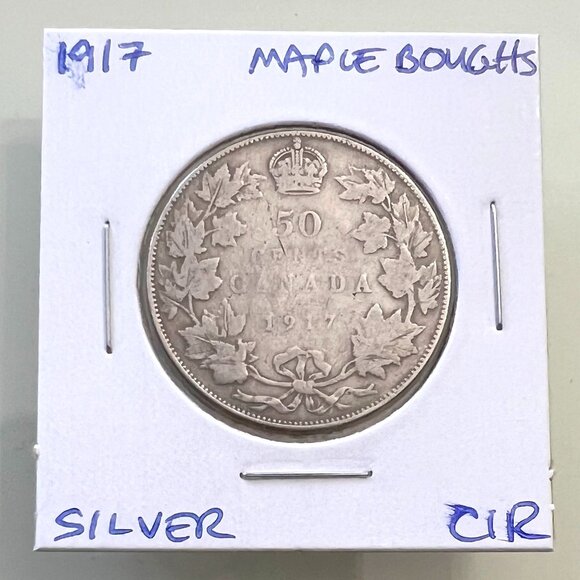 1917 Canada King George V Silver 1/2 Dollar Coin! - Picture 1 of 6